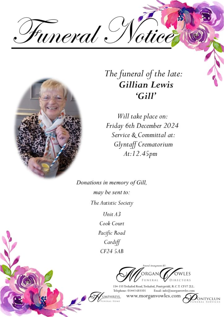 Funeral Notice Gillian Lewis