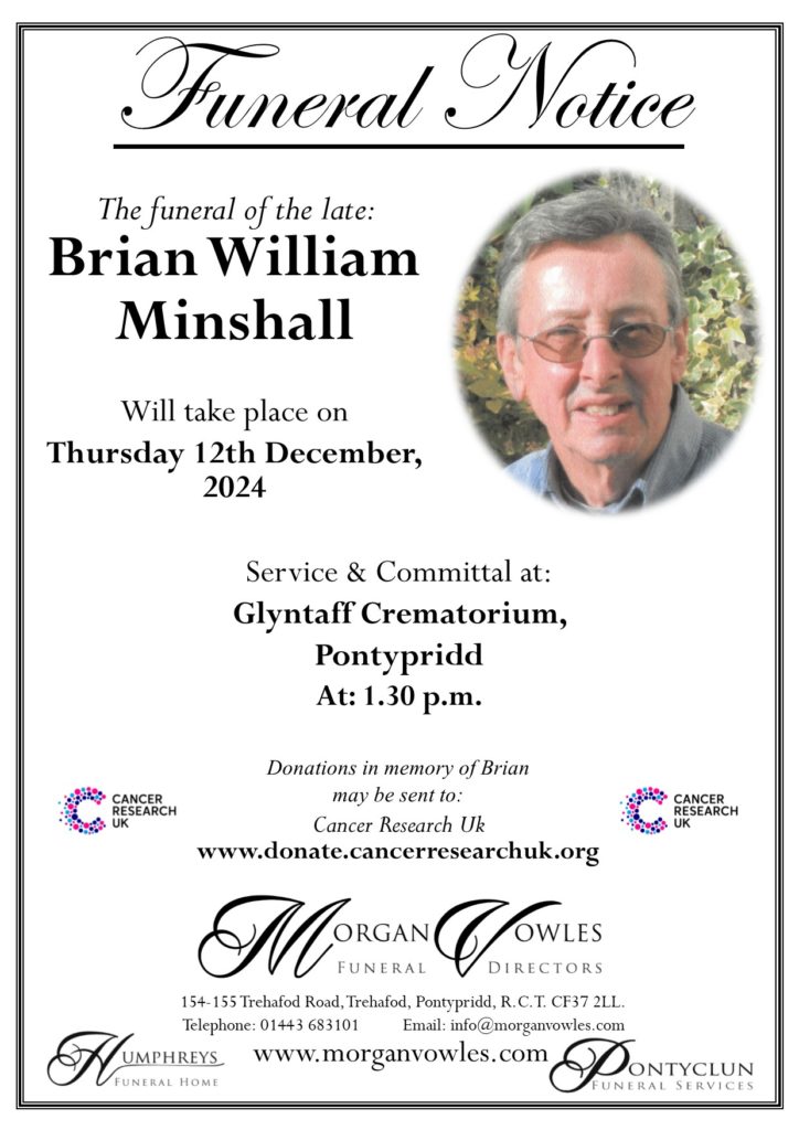 Funeral Notice Brian W Minshall